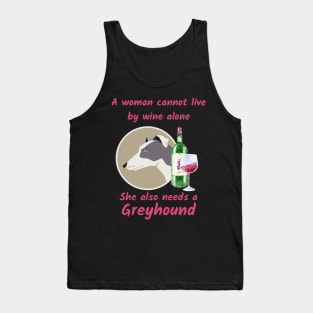 Humorous Greyhound and Wine Tank Top